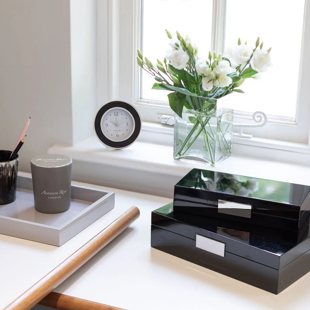 Black Lacquer Box With Silver - Image 2