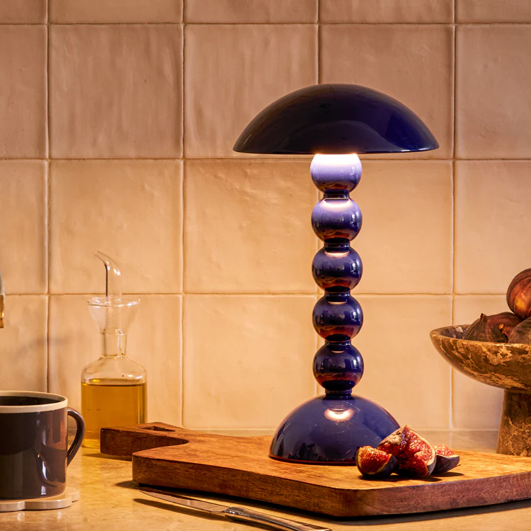 Navy Lacquer Rechargeable Bobbin LED Lamp - Image 2