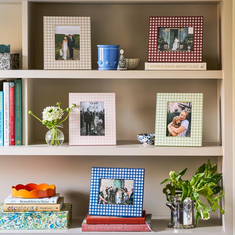 Cappuccino Gingham Lacquer Photo Frame - Image 2