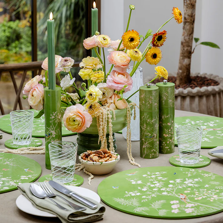 Green Chinoiserie Coasters - Set of 4 - Image 2