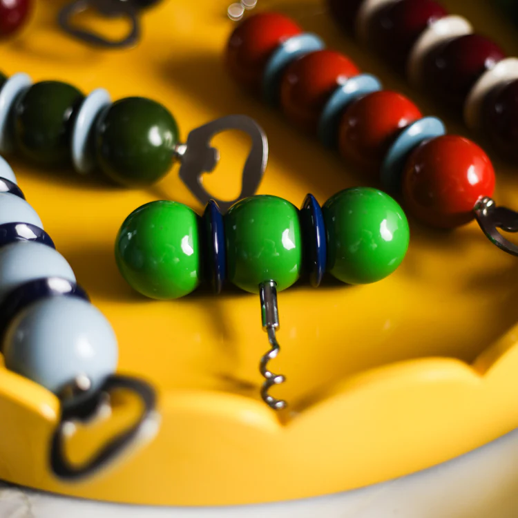 Khaki Green & Pale Denim Bobbin Bottle Opener - Image 4