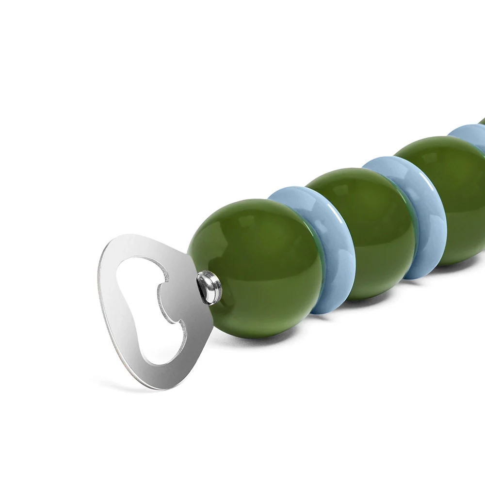 Khaki Green & Pale Denim Bobbin Bottle Opener - Image 5