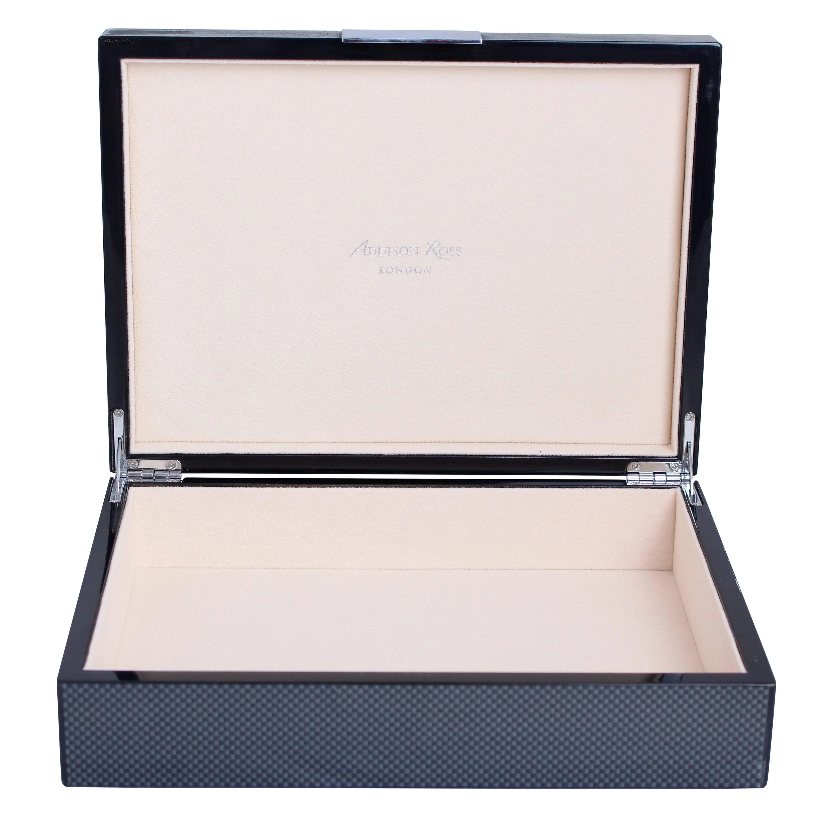Large Carbon Fibre Lacquer Box with Silver