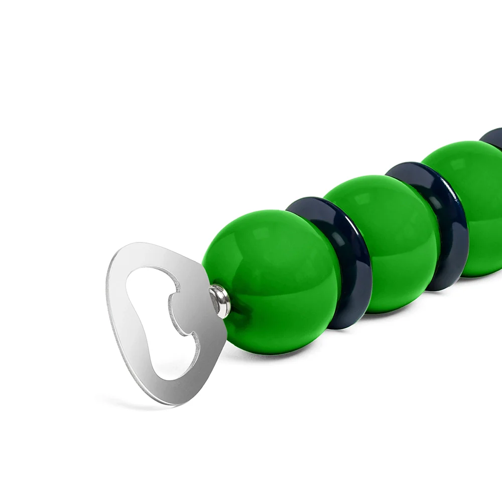 Leaf Green & Navy Bobbin Bottle Opener - Image 5