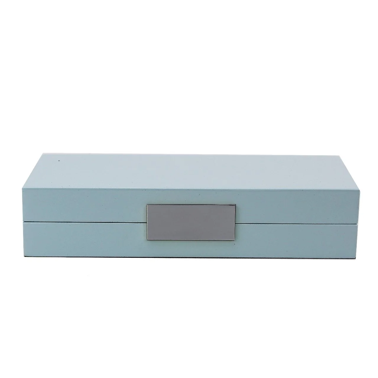 Light Blue Lacquer Box With Silver