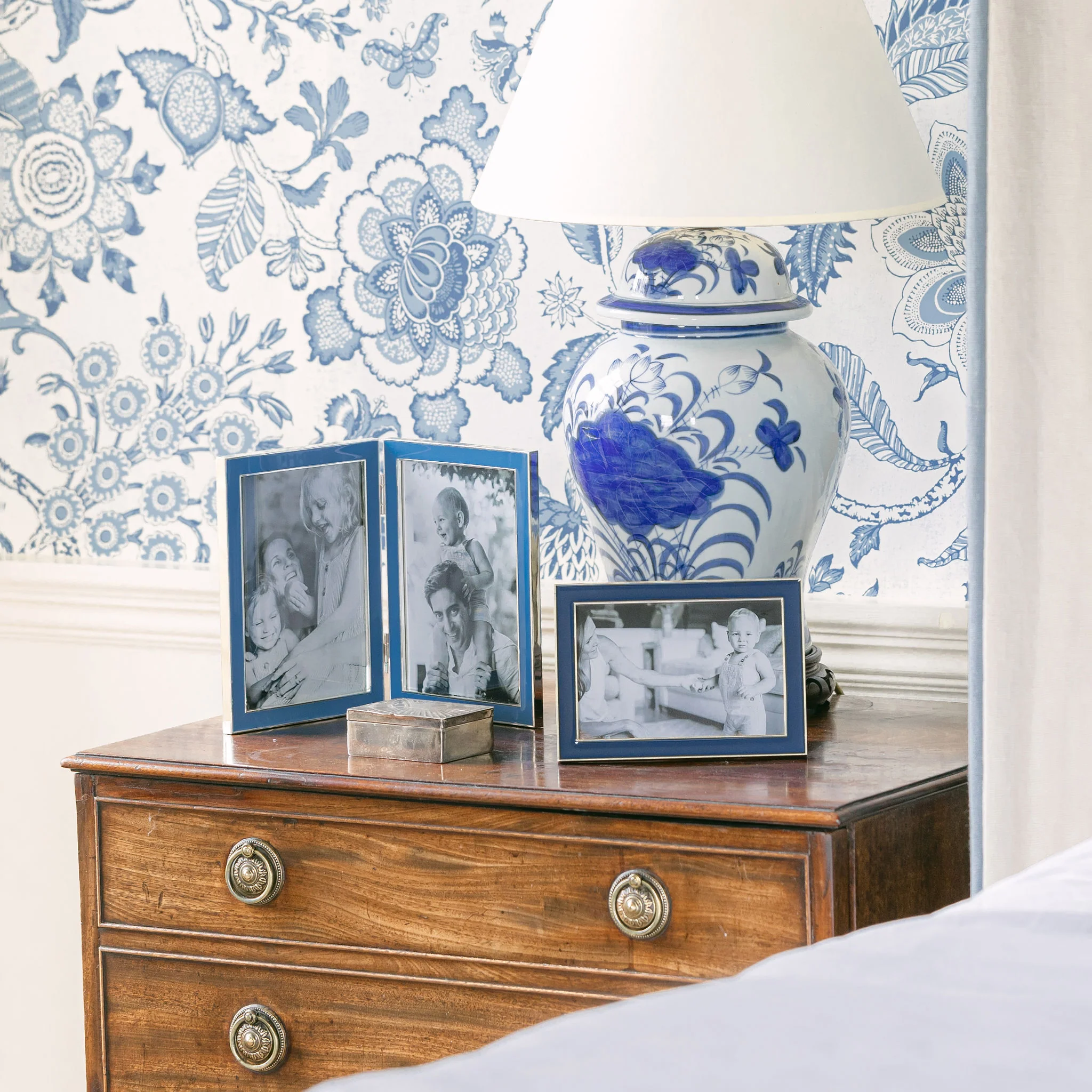 Navy Blue Enamel & Silver Frame - Image 2