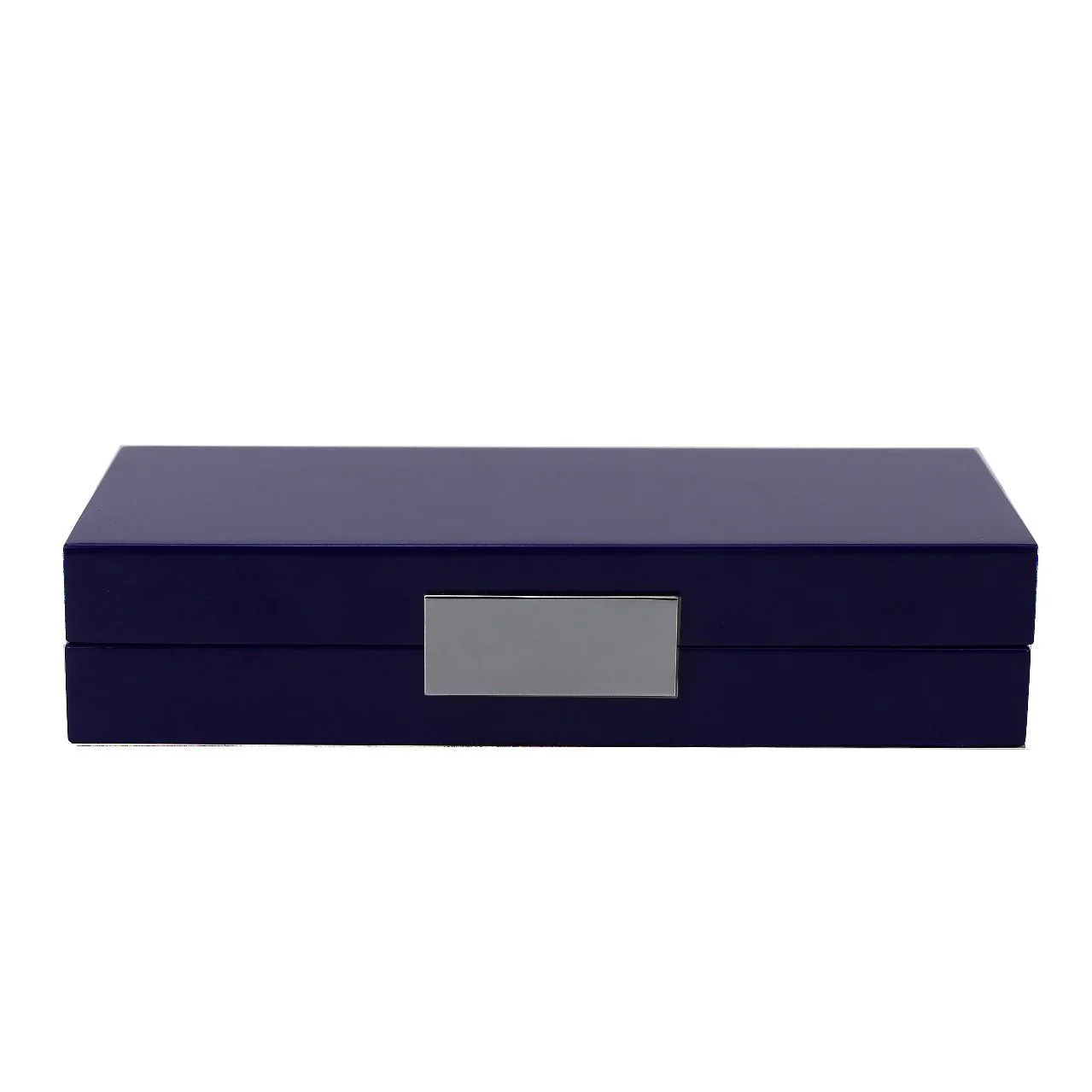 Navy Lacquer Box With Silver