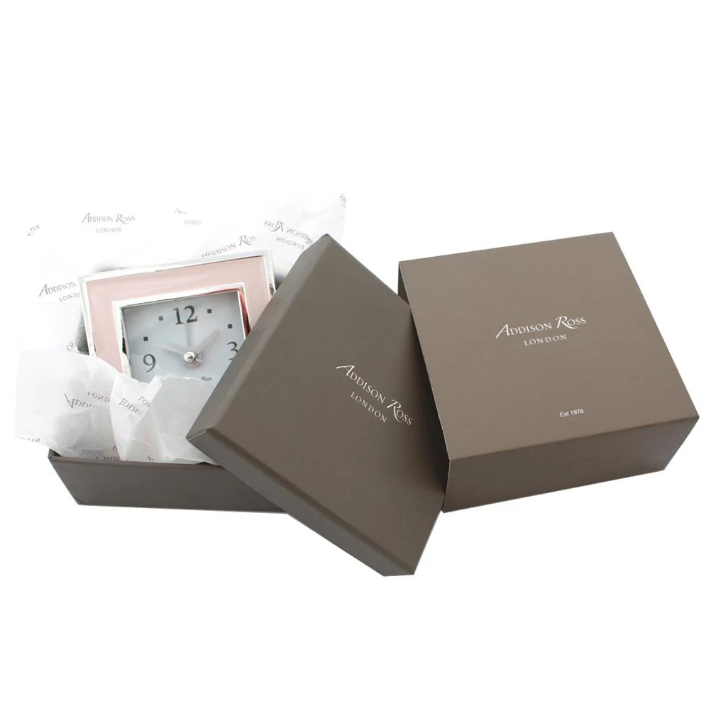 Pale Pink & Gold Square Silent Alarm Clock - Image 4