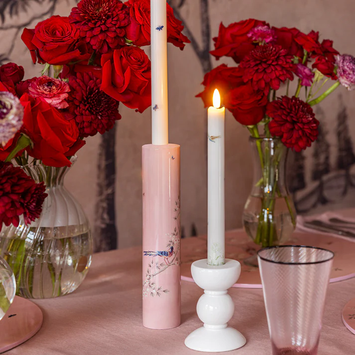 Pink Chinoiserie Candlestick - Image 2