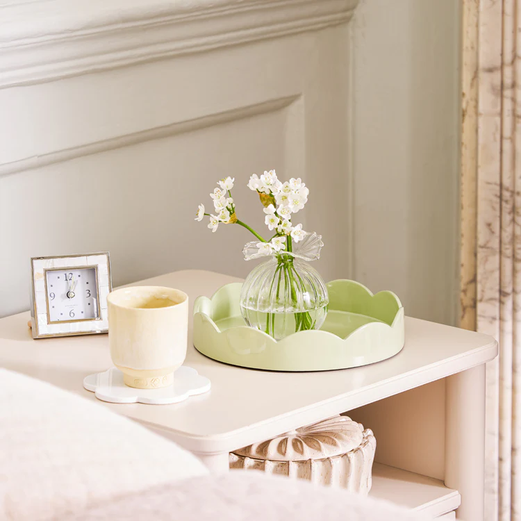 Sage Green Small Scallop Round Tray - Image 2