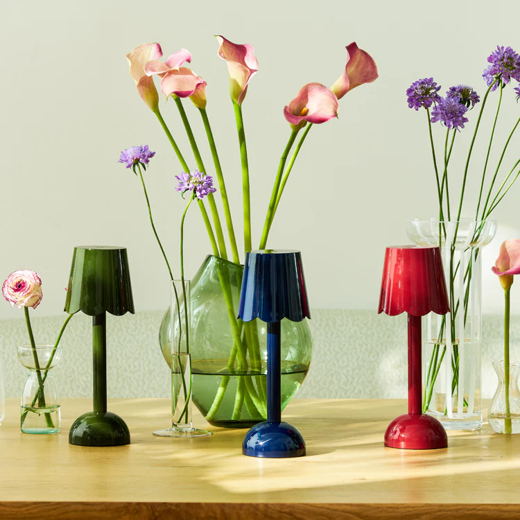 Khaki Green Scallop Rechargeable LED Lamp - Image 3