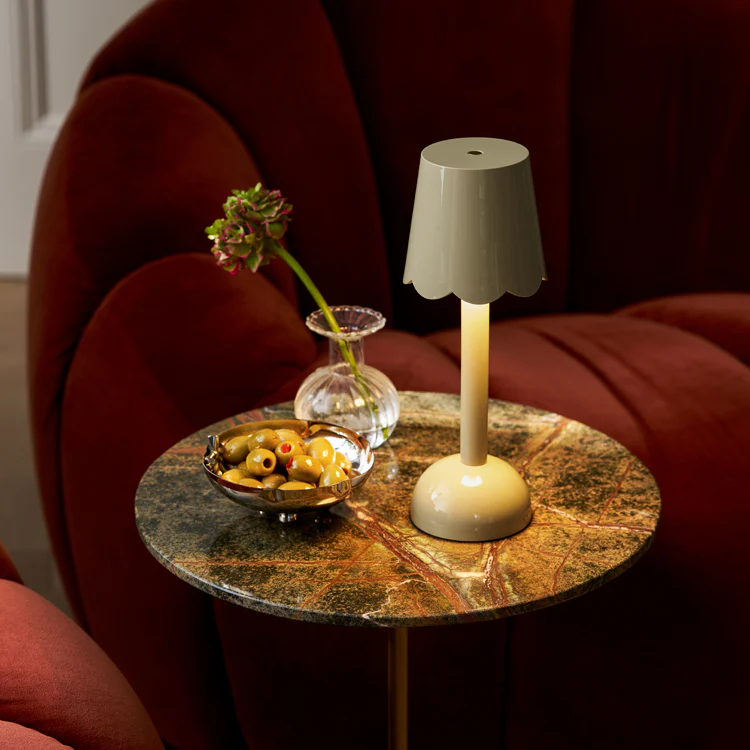 Sage Green Scallop Rechargeable LED Lamp - Image 2