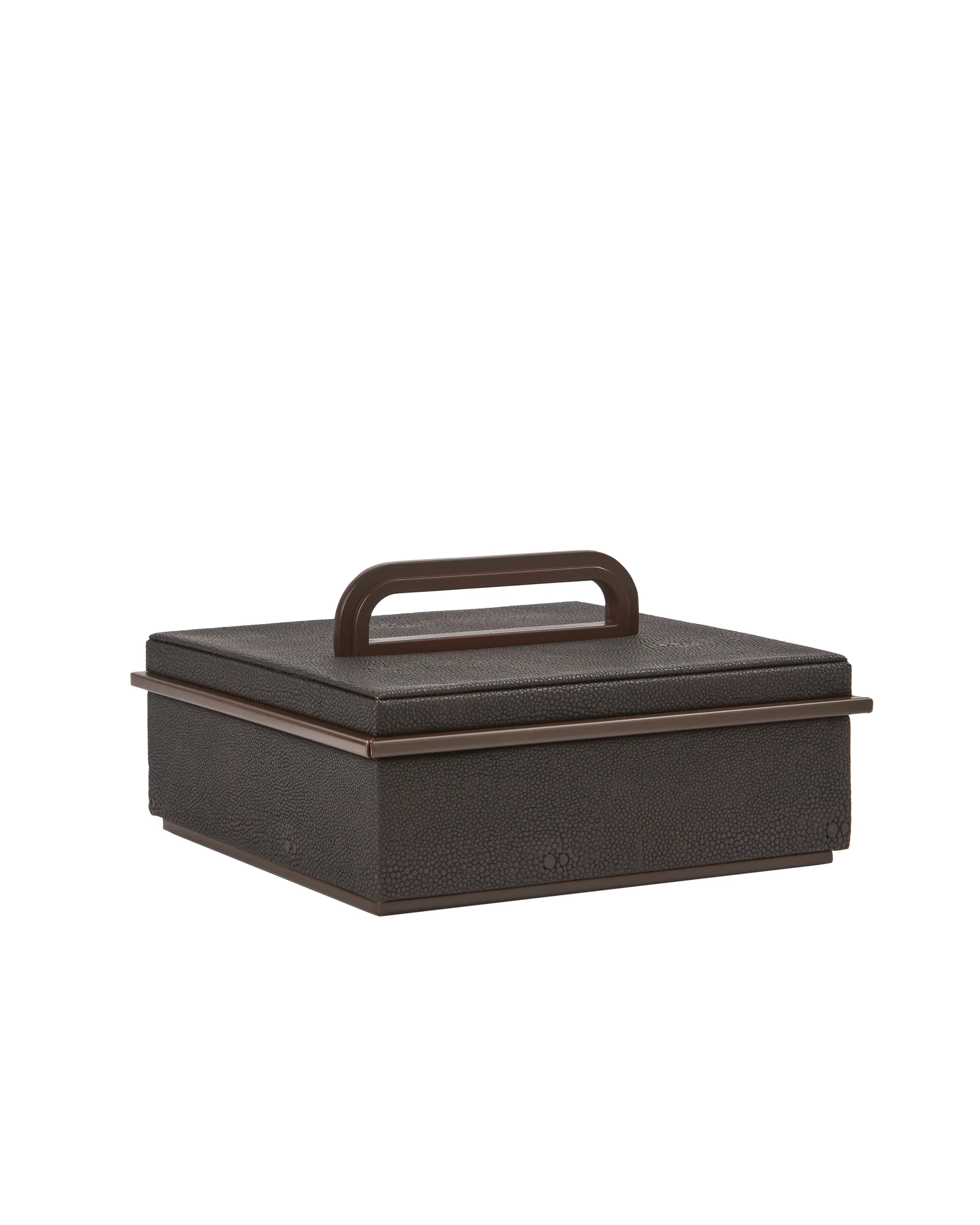 Small Anthracite Faux Shagreen Box