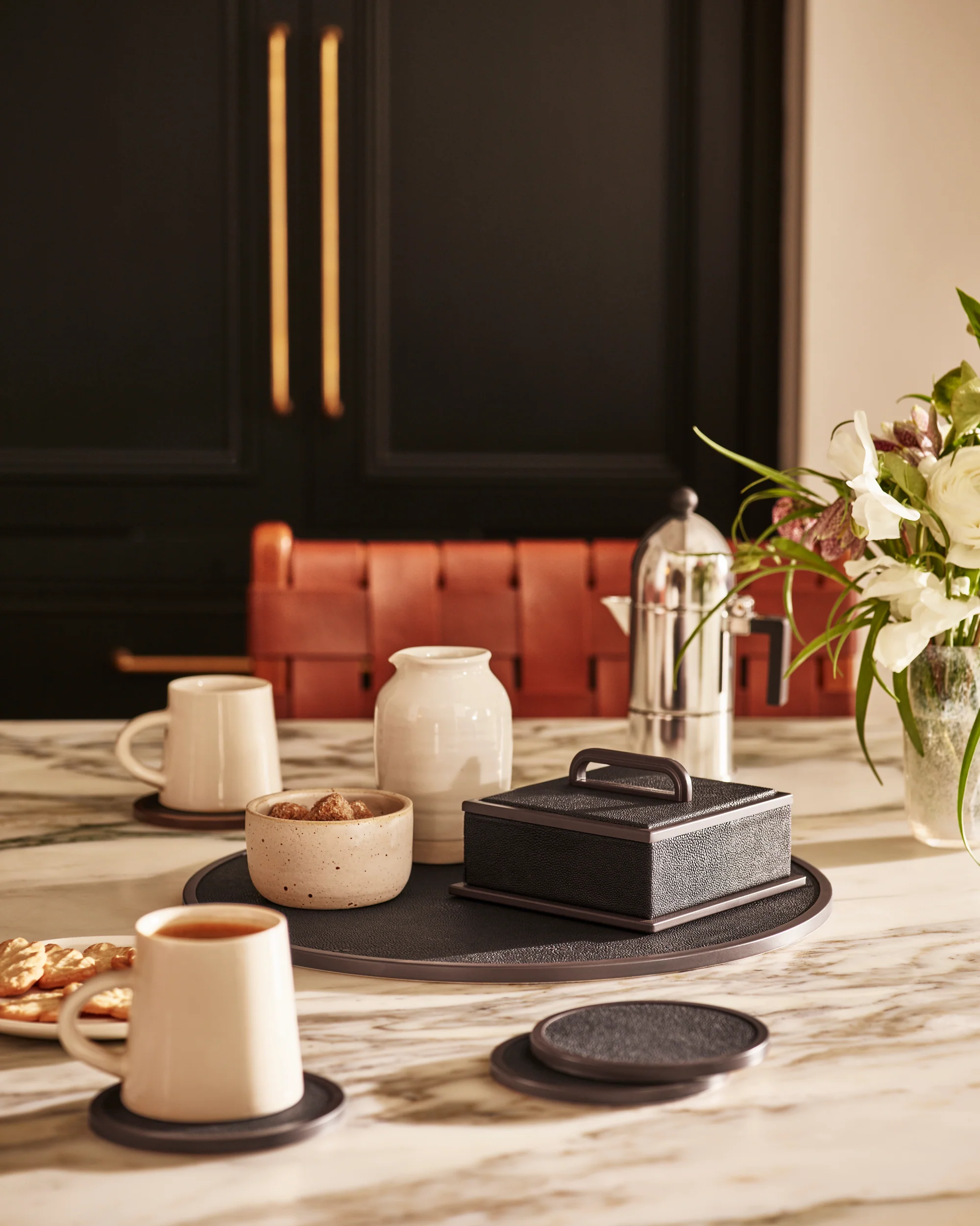 Small Anthracite Faux Shagreen Box - Image 2