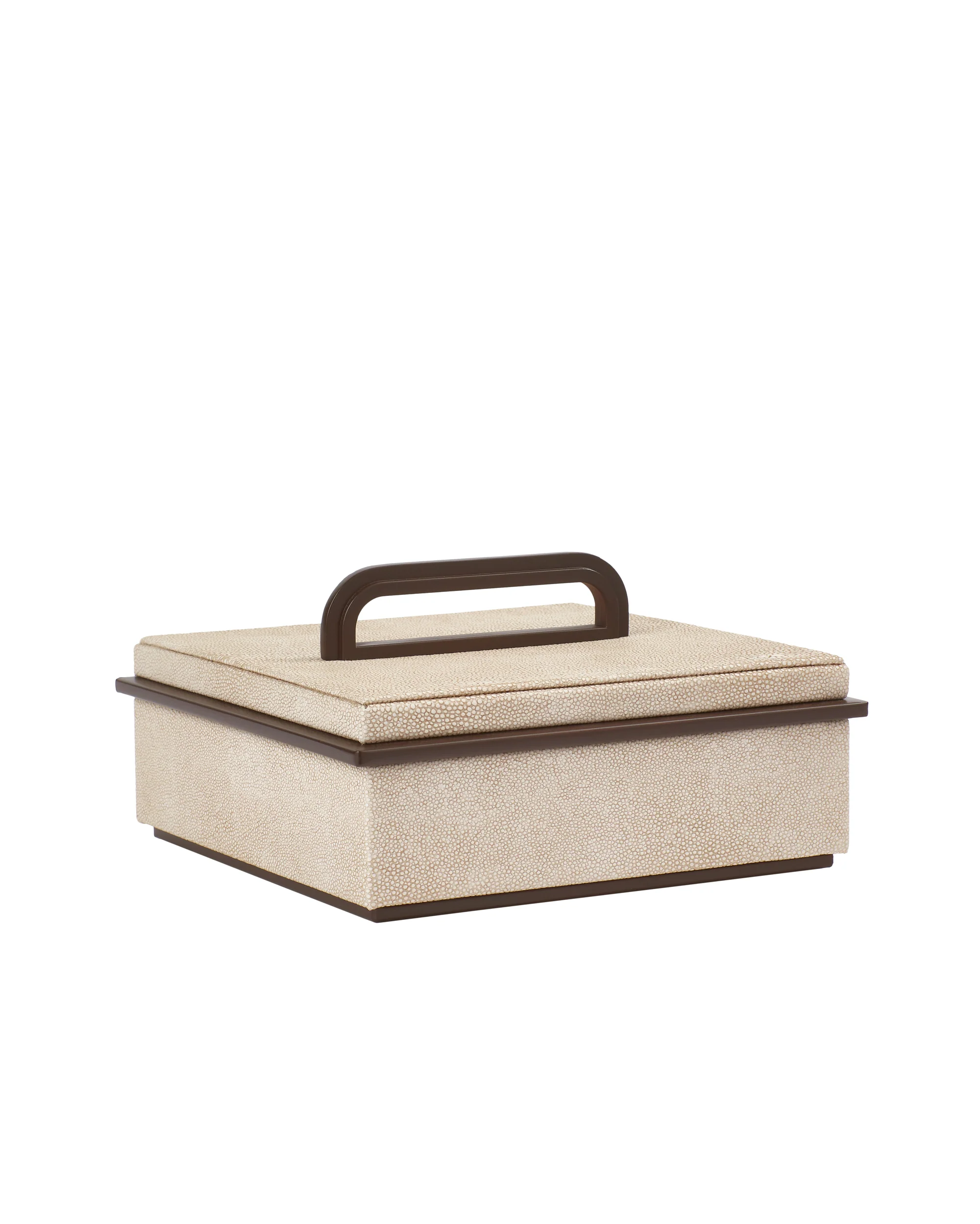 Small Ecru Faux Shagreen Box