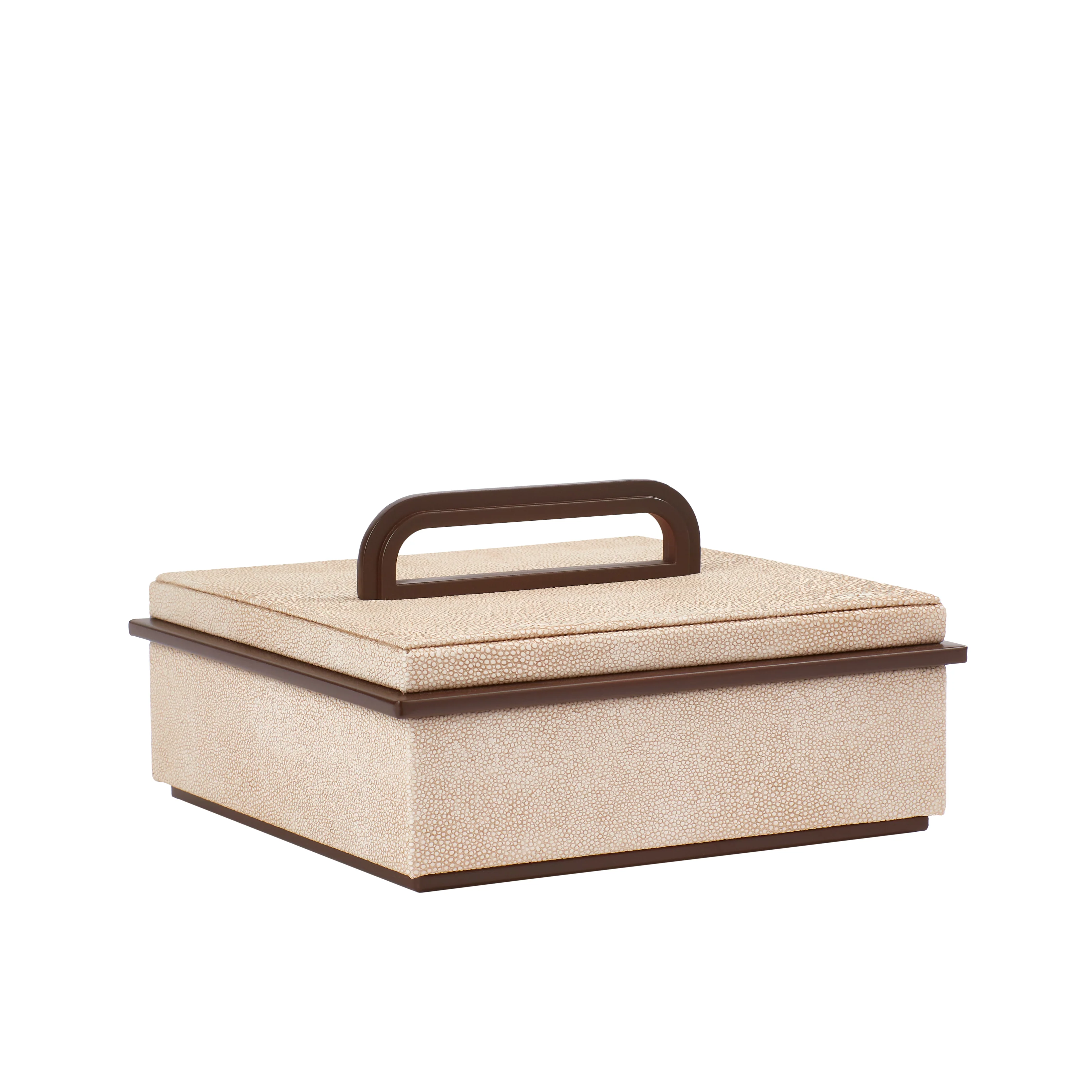Small Ecru Faux Shagreen Box - Image 3