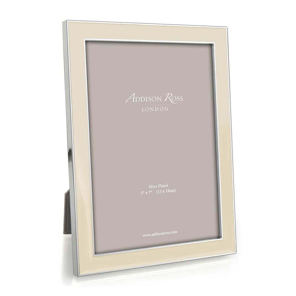 Vanilla Enamel & Silver Frame