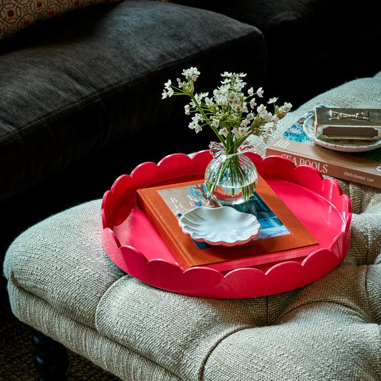 Watermelon Round Medium Lacquered Scallop Tray - Image 2