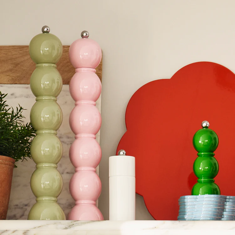 White Mini Column Salt or Pepper Mill - Image 2